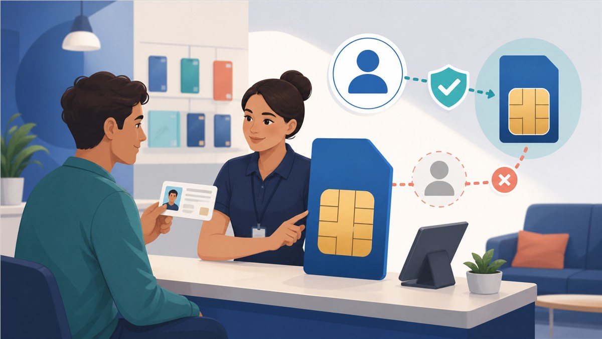 Cliente verificando con el operador que una tarjeta prepago y su línea están realmente a su nombre.